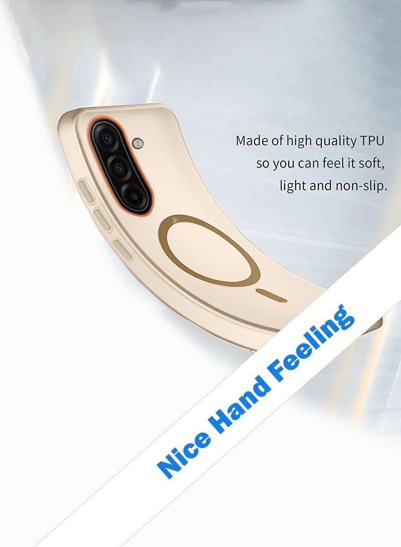 دبليو تيك غطاء هاتف سامسونج جالاكسي A57 5G 2026 هجين شبه شفاف ماجسيف مع شحن مغناطيسي وارتفاع حول الكاميرا لمظهر أنيق (MCMPMN) - بني - Image 3